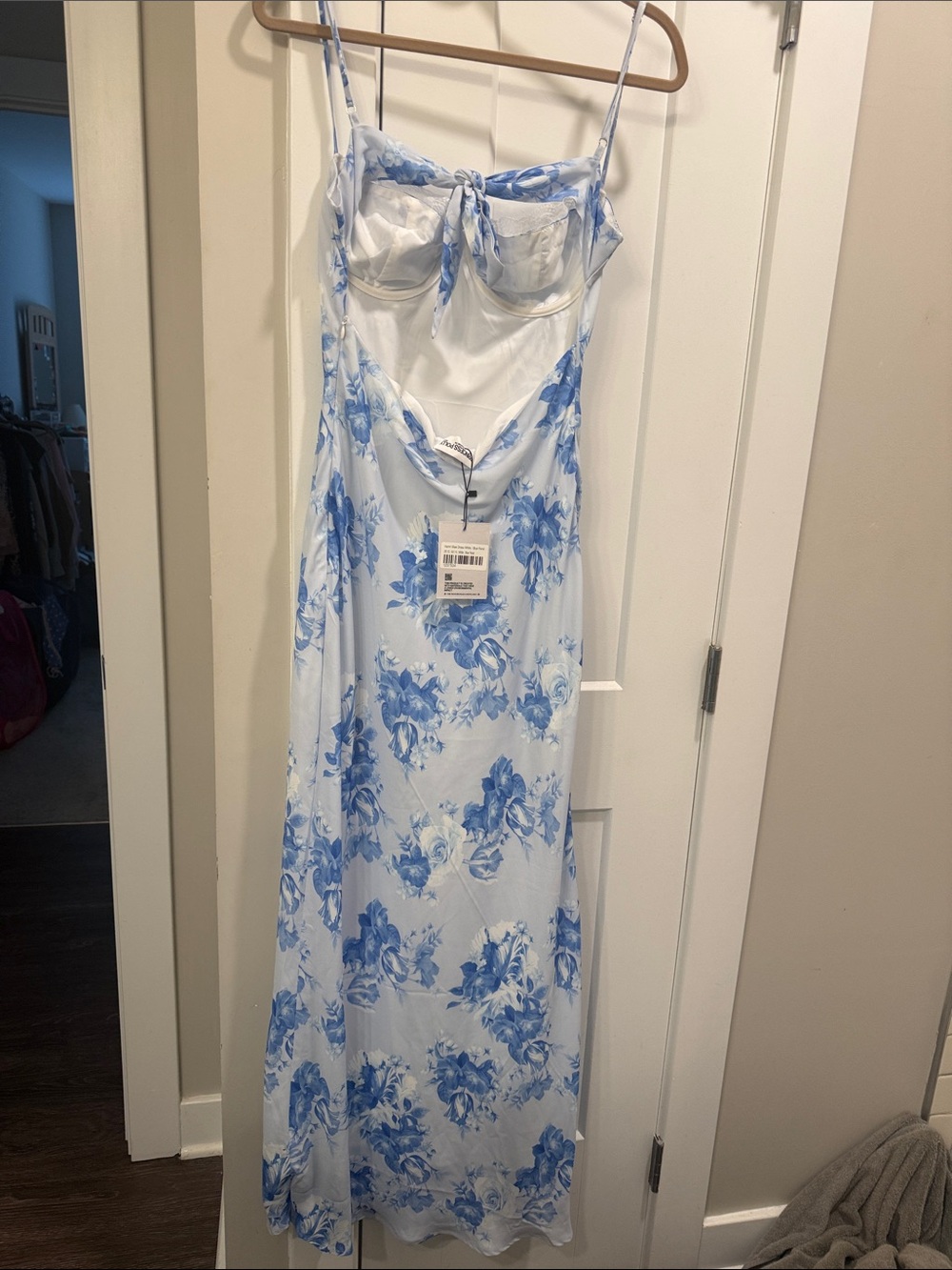 Princess Polly Light Blue and White Floral Maxi Slip Dress - Picture 9 of 9